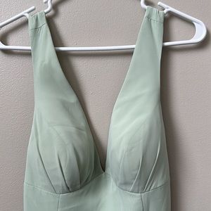 Azazie mint green gown